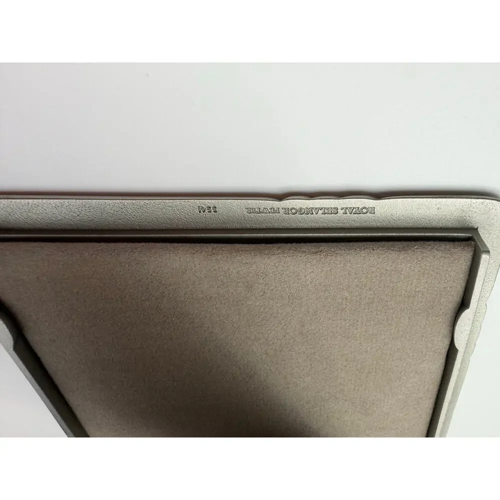Royal Selangor Pewter Picture Frames Lot of 3 Floral Hibiscus Diagonal Corners